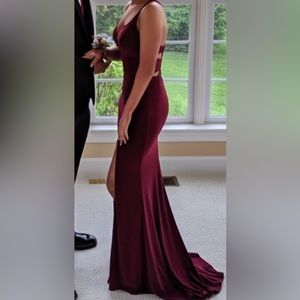 Maroon prom dress